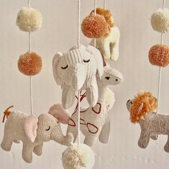 NEW Crane Baby Safari Ceiling Nursery Mobile Elephant Giraffe Lion Handmade - Picture 3 of 11